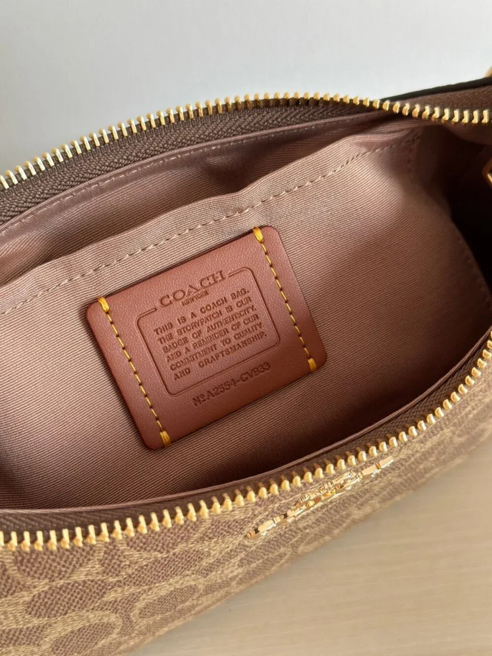COACH Teri Signature Canvas Brown Shoulder Bag